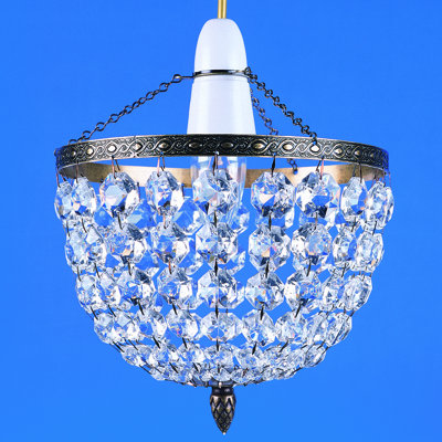 Elyria 1 - Light Antique Brass Crystal Pendant