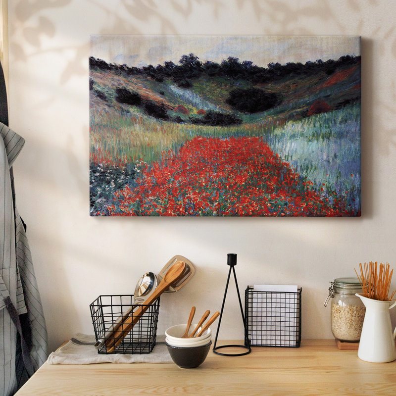 «Poppyfield in Giverny» par Monet-Gallery, toile tendue, H 8 po x l 12 po