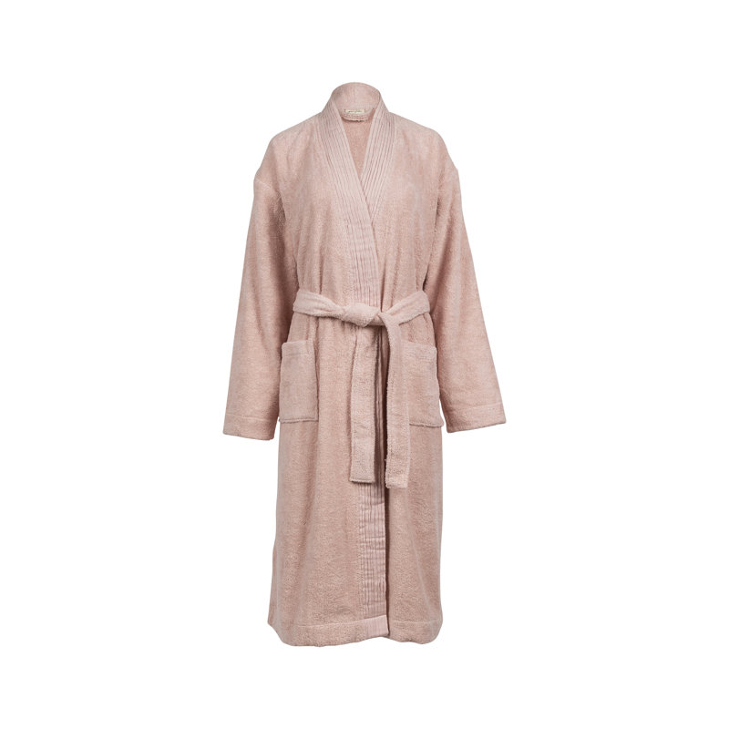 Peignoir 100% coton avec poches, Small/Medium, Vieux rose