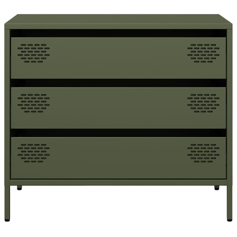 Seidy Steel 68cm W Chest of Drawers, Olive Green