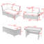 Ensemble de canapé d'extérieur en rotin 5 pièces avec canapé modulaire en L, table de salle à manger, banc et coussins lavables-2059764274-2059764268