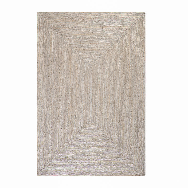 Tapis ivoire en jute tissé à la main Gage, Rectangle 5 pi x 8 pi