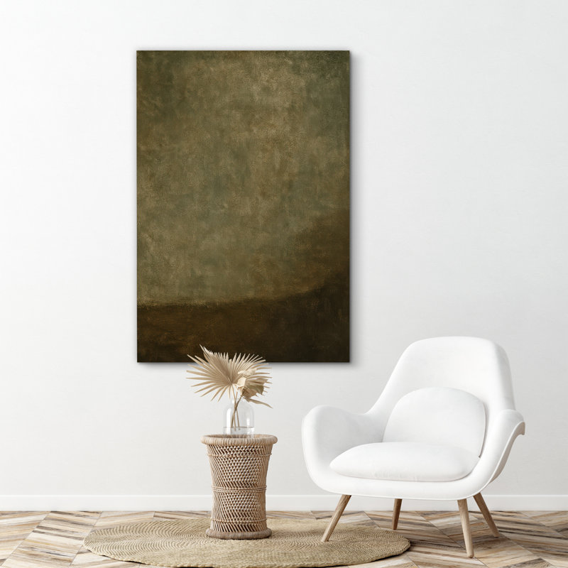 «Earthy Green Abstract Misty Art», reproduction d'art sur toile encadrée, H 48 po x l 32 po x P 1,5 po, Toile tendue