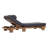 78.8'' Outdoor Patio Chaise Lounge Chair, Acacia Wood Adjustable Recliner with Headrest and Retractable Side Tray-1733607489
