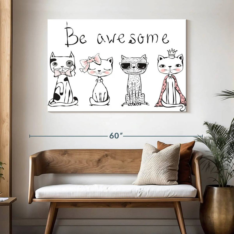 Ashelle Be Awesome Cats, H 32 po x l 48 po