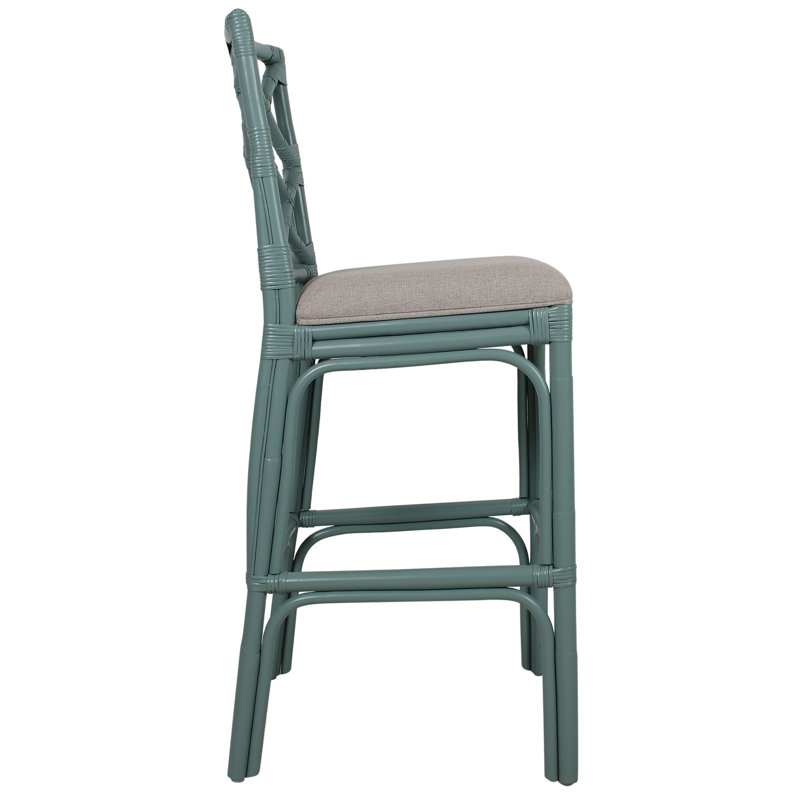 Tabouret Fulton, Siège beige / cadre vert écume de mer, Tabouret de bar (siège d'une hauteur de 30 po)