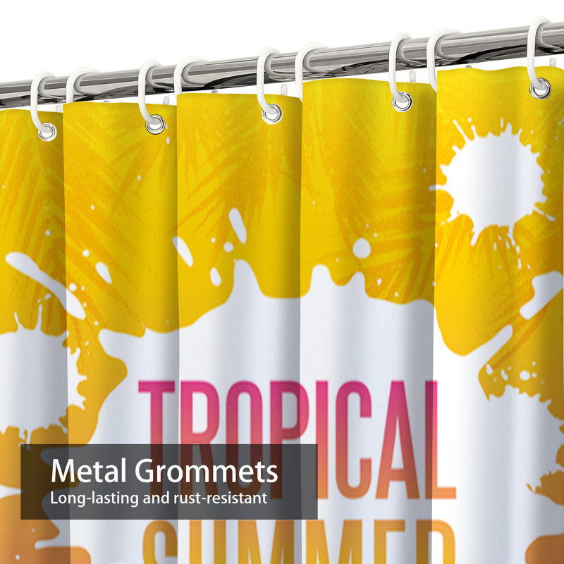 Rideau de douche à 12 crochets Tropical Summer Paradise, L 72 po x l 78 po
