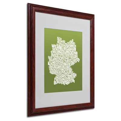 « germany regions map », reproduction d’art textuel sur toile encadrée