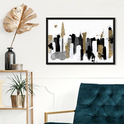 «Abstract Glamour Chicago, Modern & Contemporary Black», reproduction d'art sur toile