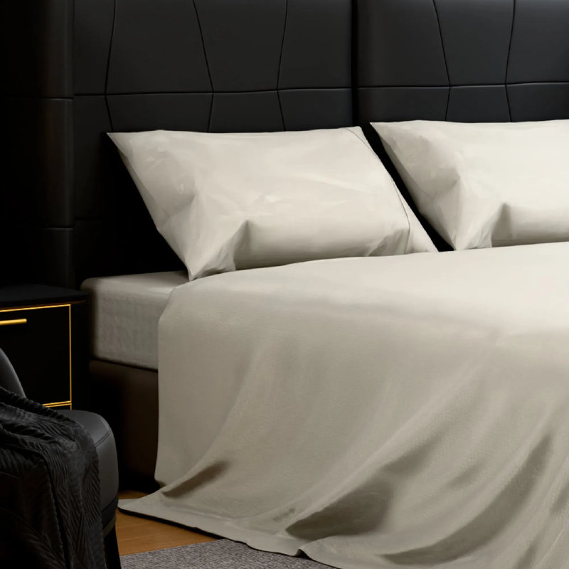 Ensemble de draps 4 pièces, literie en microfibre brossée - Poche profonde, résistante à la décoloration et au rétrécissement, facile d'entretien - comprend un drap plat, un drap-housse et 2 taies d'oreiller