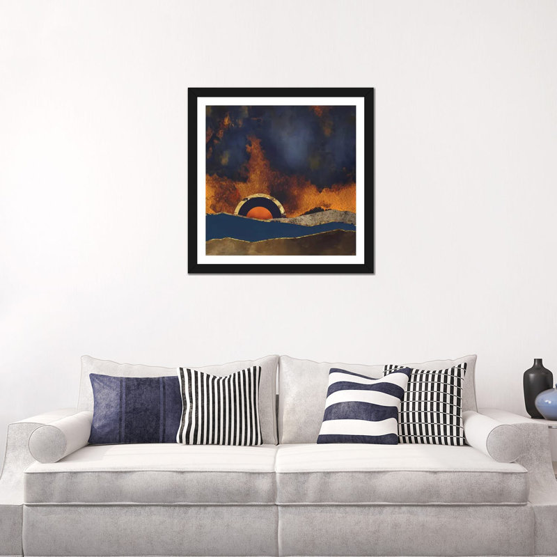 Avant la tempête - impression d'art graphique, 24" H x 24" W x 1" D, Black Framed Paper, Blanc