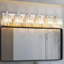 Modern 6-Light Bathroom Vanity Light Fixture With Crystal Shades And Brushed Finish, E26 Bulb Compatible-878410038