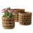3 Piece Striped Plant Wicker Baskets