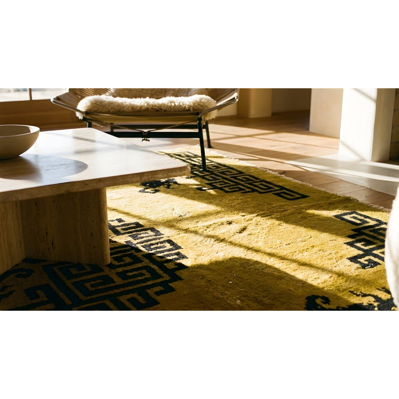 Antique Peking Small Scatter Size Wool Black, Yellow Rug