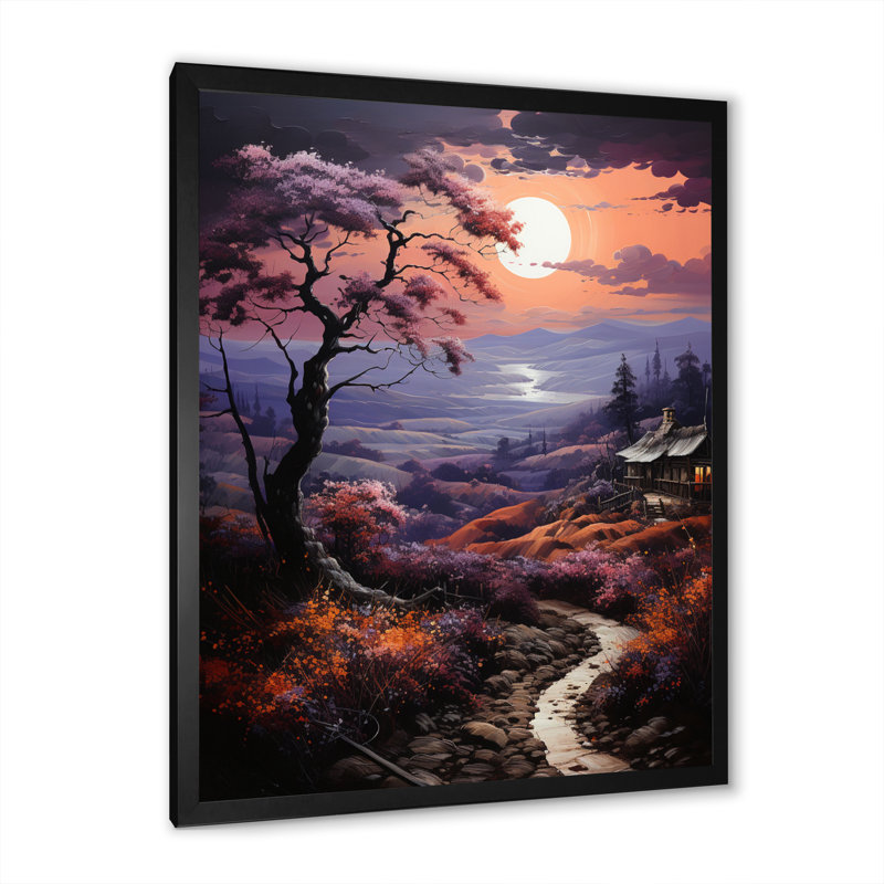 Balal Countryside Crimson Dusk Landscape I - impression, Cadre photo noir, H 20 po x l 12 po x P 1 po