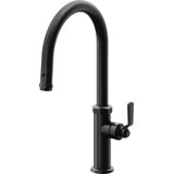 Pull-Down Kitchen Faucet With Button Sprayer - High Arc Spout