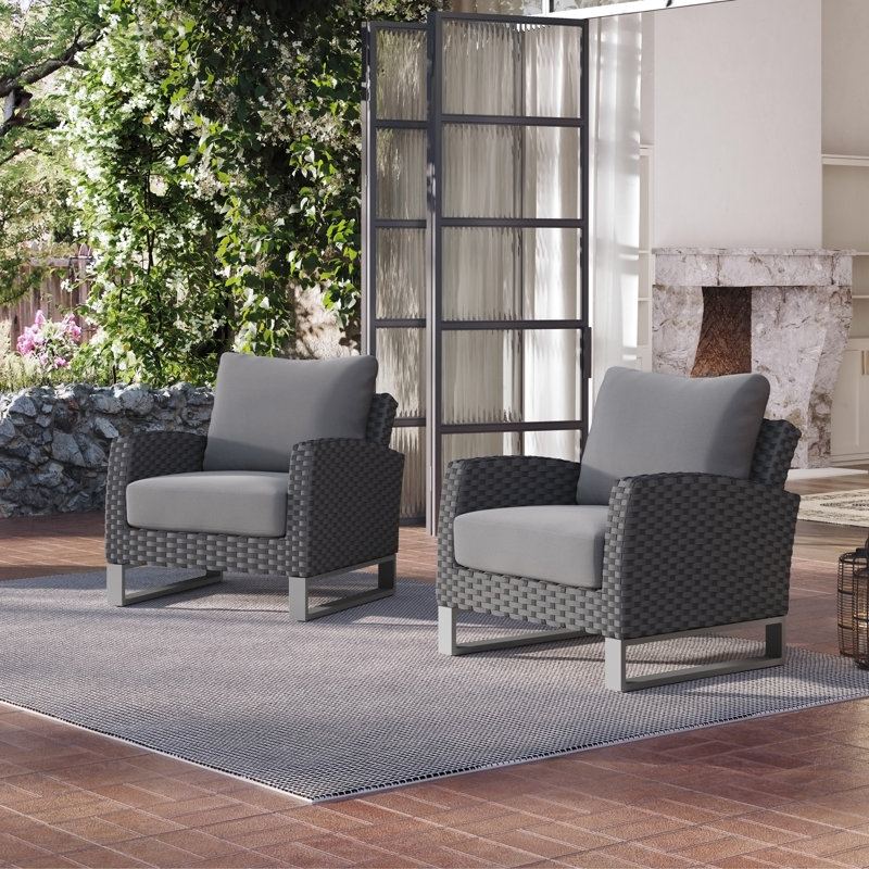 Sabreea Wicker Club Chair, Gray
