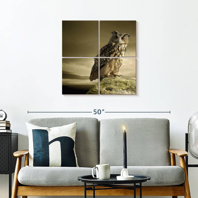 Owl On A Rock, 26" H x 26" W