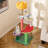 45'' Tall Cat Tree w/ Plush Padded Top Perch Fruit-Shaped Platforms Dangling Balls