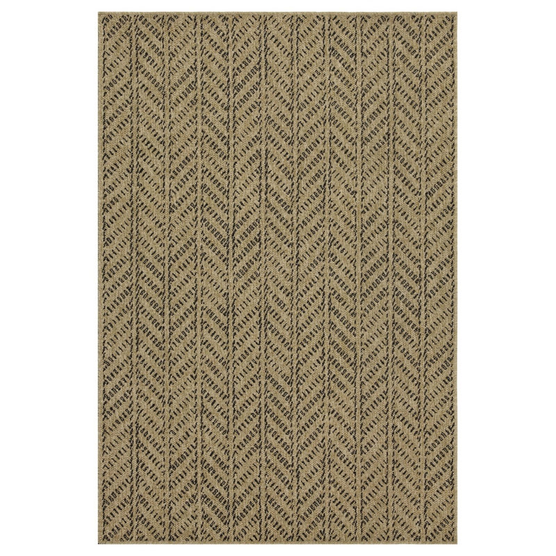 Tapis intérieur / extérieur 2 pi 7 po x 7 pi 3 po Earth Jute / Black