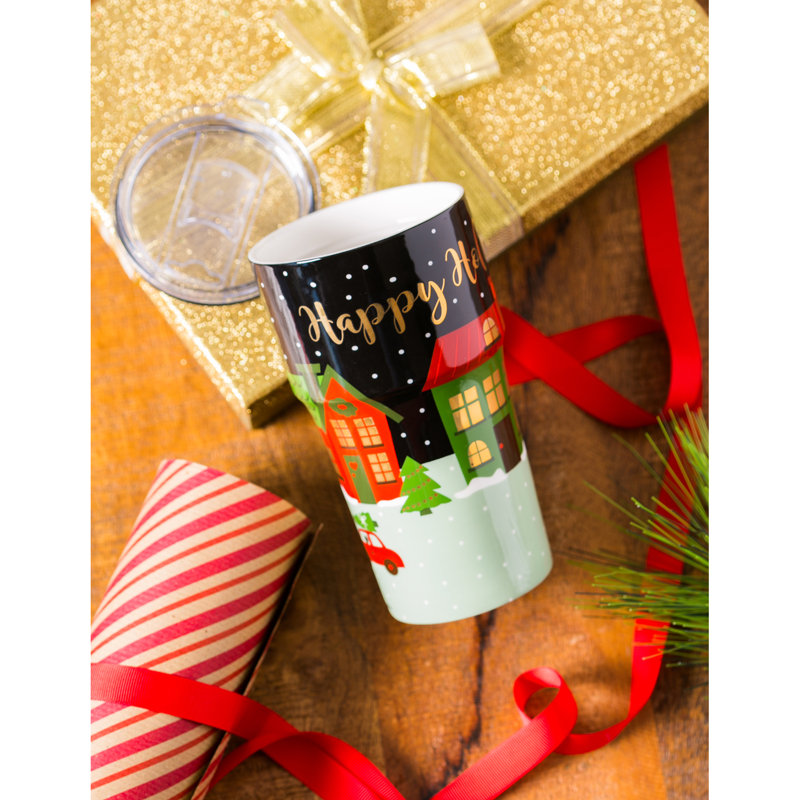 Gobelet de voyage en céramique à double paroi 13 oz Holiday Spirit