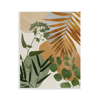 Plaque murale Earthy Tropical Leaves, design par Amber Sterling