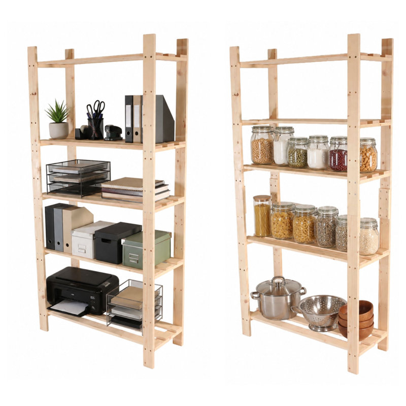 5-Shelf Utility Rack Storage Unit, Bookcase, Pre-Sanded, 160cm. H x  80cm. W x 30cm. D