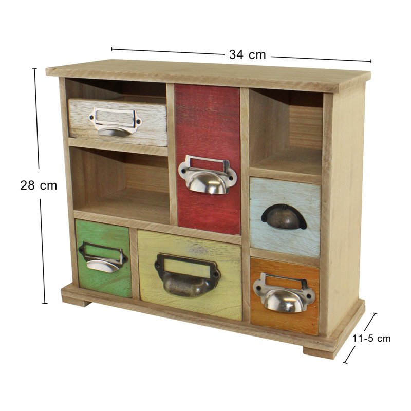 Gold Solid Wood 34cm W 6 - Drawer Chest of Drawers