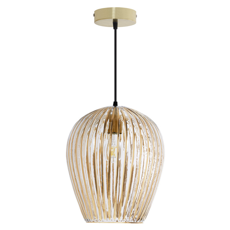 Luminaire suspendu moderne en forme de dôme doré 10,75 po Zoe