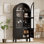 Armoire de rangement arquée en acrylique - Quatre portes avec compartiments à vin (noir)