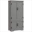 Armoire de cuisine, rangement de ferme de 48,5 po avec 2 tablettes réglables 4 portes à lambris, gris | Panneau de fibres à densité moyenne | Compact
