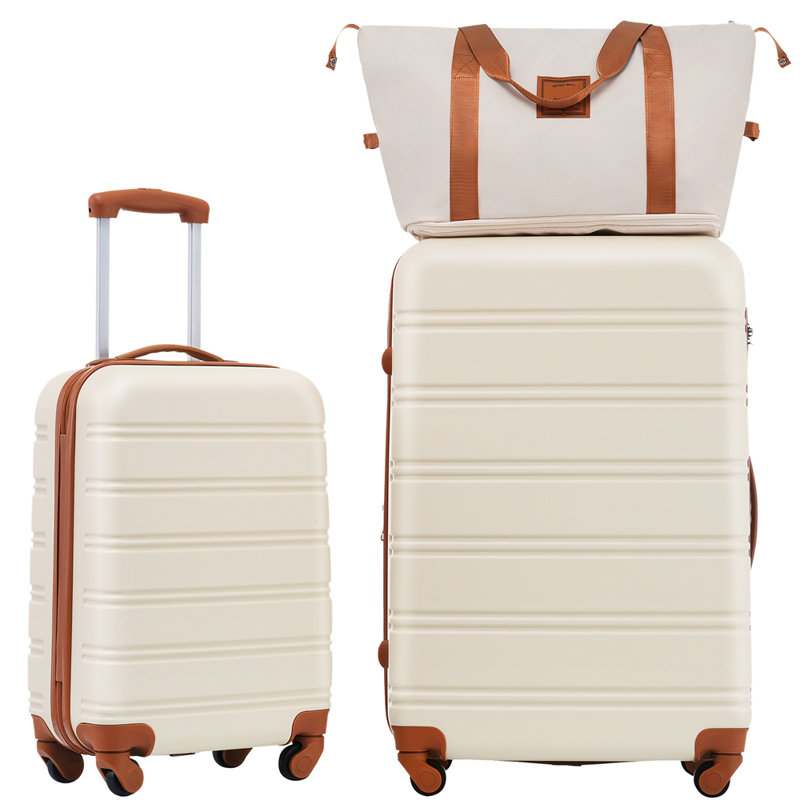 Valise Hardshell 2 pièces + valise à roulettes avec verrou TSA léger 20 po + 28 po