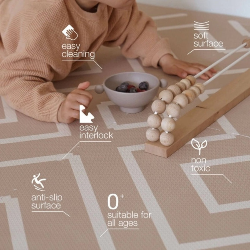 Modern Blocks - Desert Sand - Play Mat, 0.47" H x 96" L x 72" W