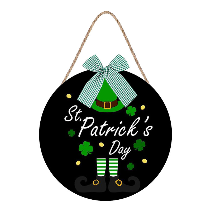 Décoration de porte suspendue à l'intérieur et à l'extérieur Happy Happy Patrick's Day