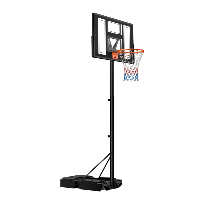 Système de cerceau de basketball réglable réglable, but extérieur de 4,4 pi à 10 pi de hauteur avec panneau arrière en PC et roulettes pour l'allée