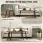 Ensemble de 2 tables basses gigognes, tables de bout avec pieds en acier, brun