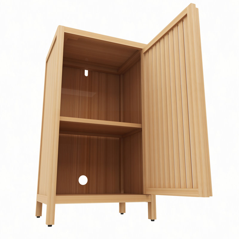 Bathroom Bamboo Storage Cabinet, Freestanding Floor Cabinet With Door And Shelf For Bathroom, Living Room, Bedroom, Hallway, Kitchen