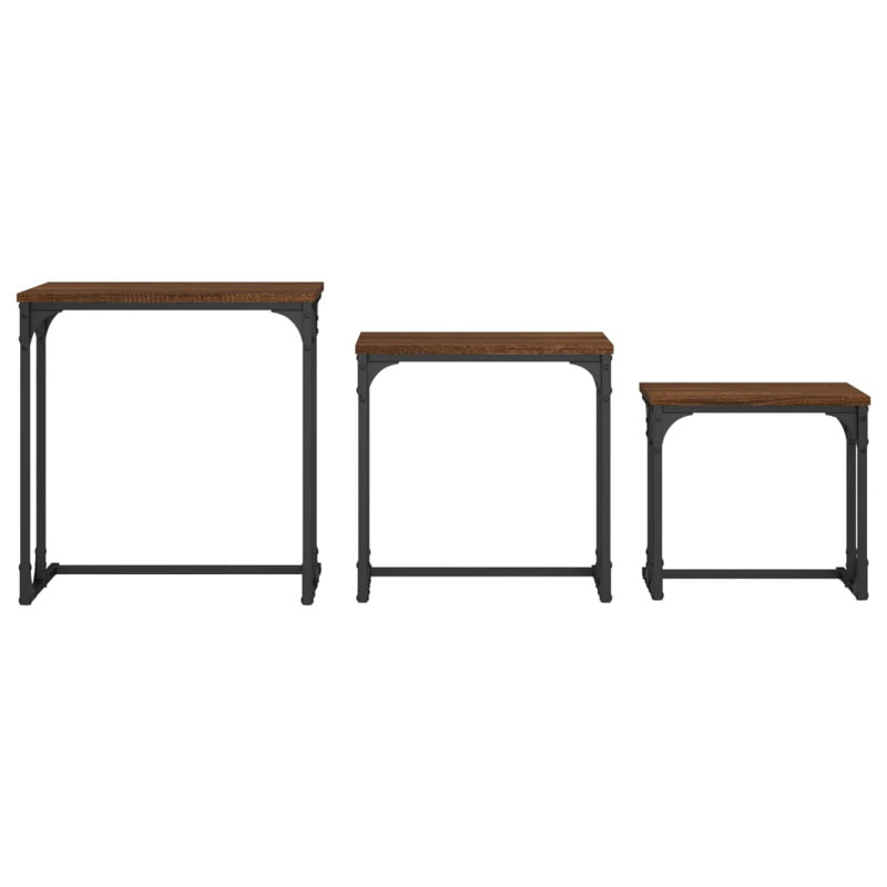 Welbie Frame Nesting Tables Coffee Table, Brown Oak