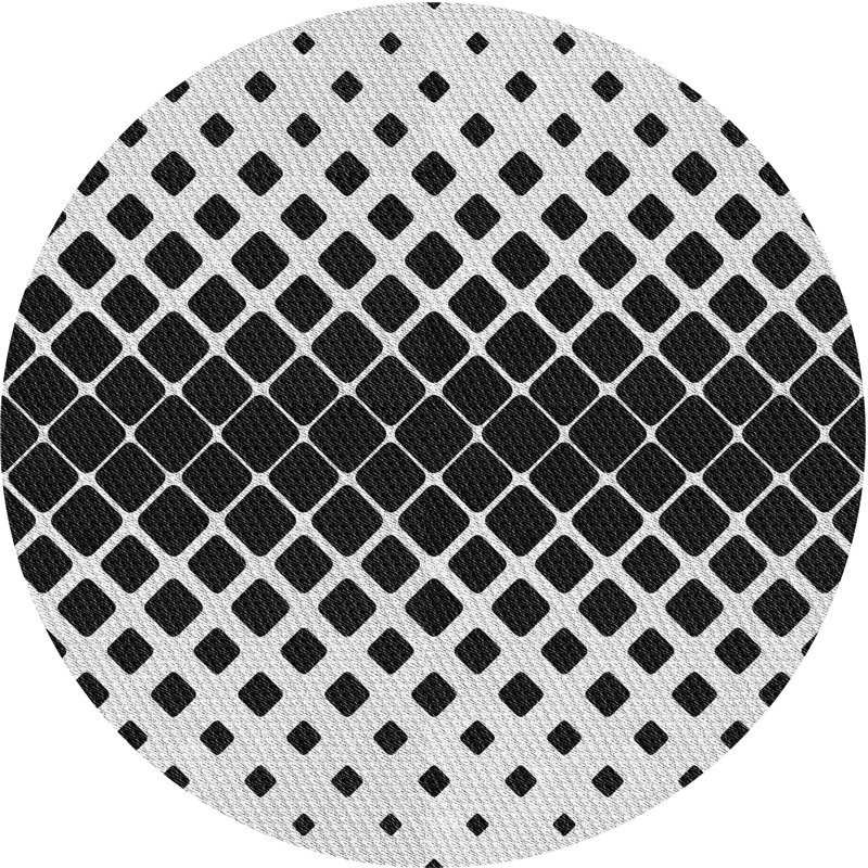 Tapis noir / gris Power Loom, Rond 5 pi