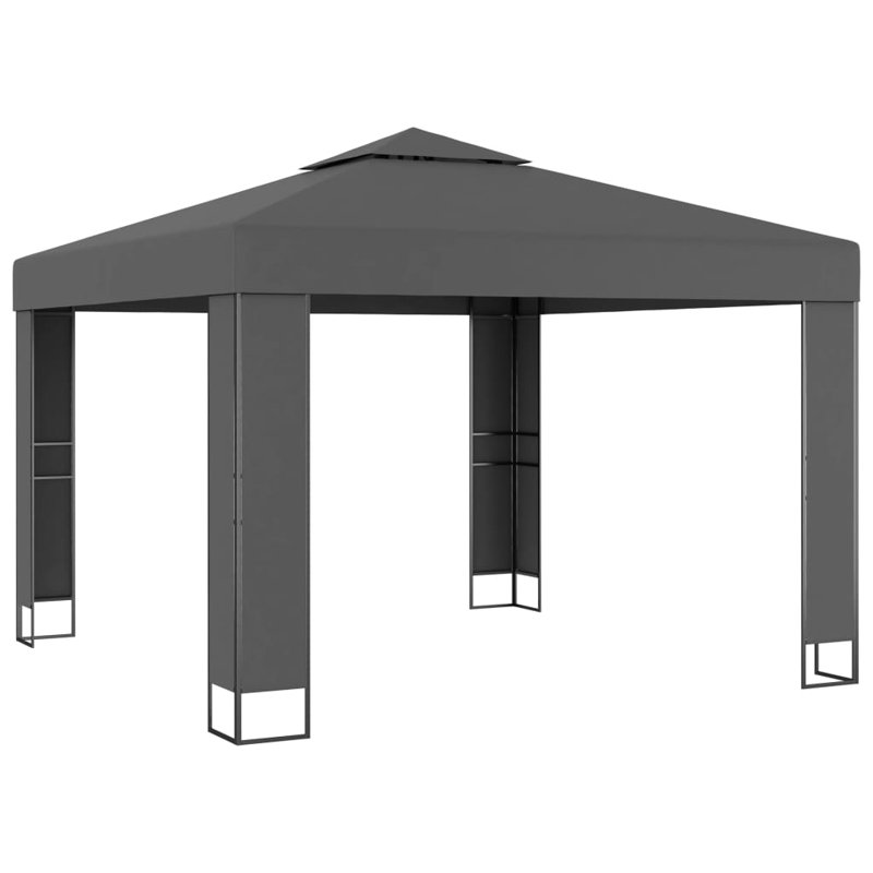 9.84 Ft. W x 9.84 Ft. D Steel Party Tent Gazebo, Anthracite