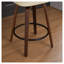 Ensemble de 2 tabourets de bar à hauteur de comptoir avec design à oreilles en rotin, sièges en cuir de polyuréthane beige de 26 pouces pour îlot de cuisine et salle à manger