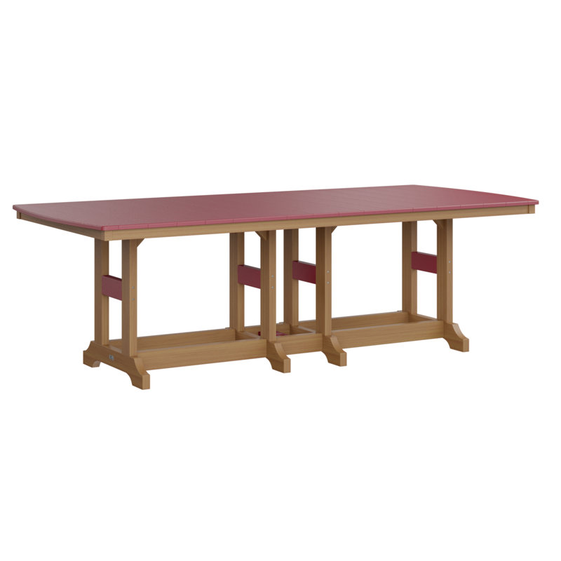 Garden Classic Outdoor Bar Table, Scarlet Red, Natural Teak