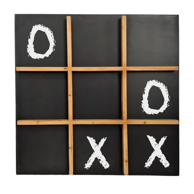 Décoration murale ardoise en métal noir 24 po Tic Tac Toe