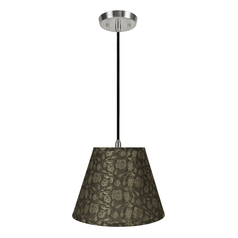 Luminaire suspendu conique à 1 lumière Melvin, Gris clair, H 9,5 po x l 13 po x P 7 po