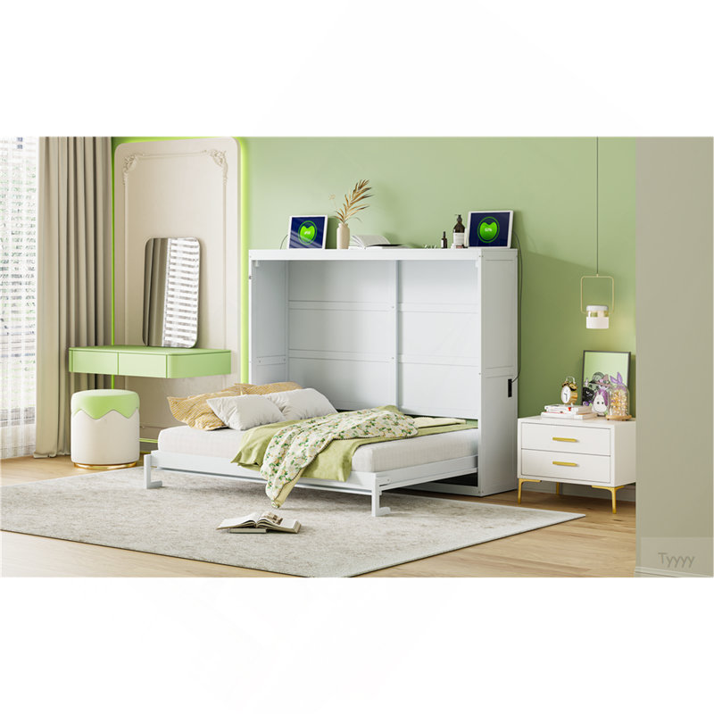 Grand lit escamotable mural, Blanc, Grand lit