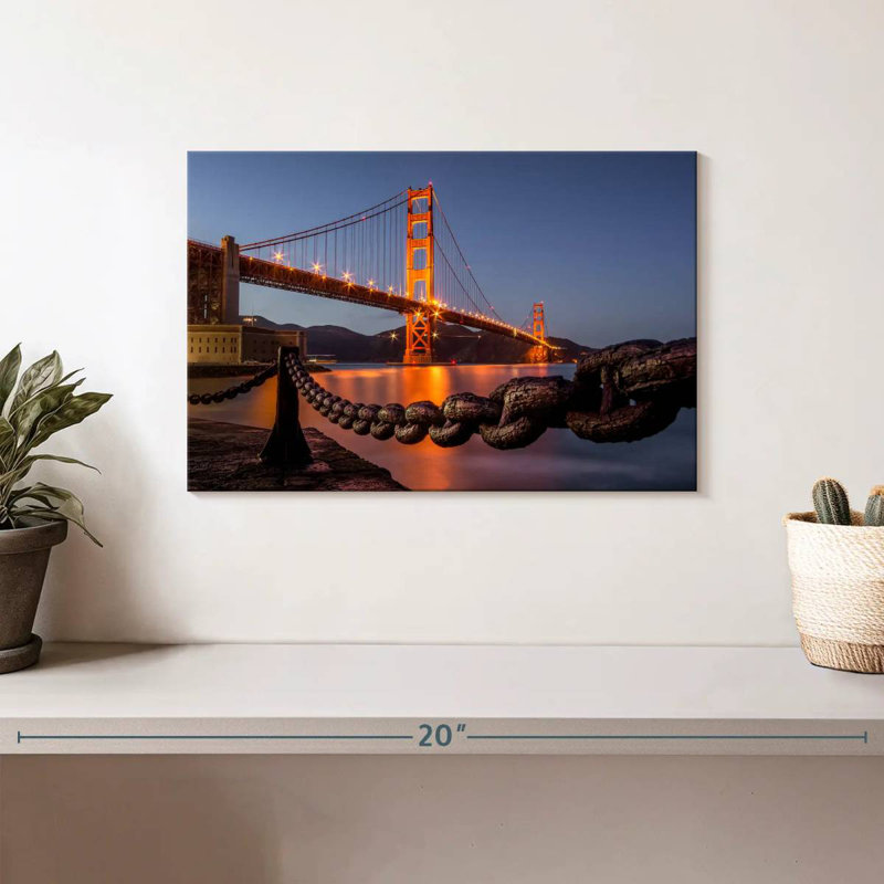 Lilie soirée au Golden Gate Bridge, H 8 po x l 12 po