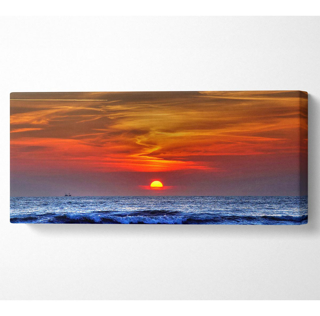 Sonnenuntergang am Strand Panoramaleinwand