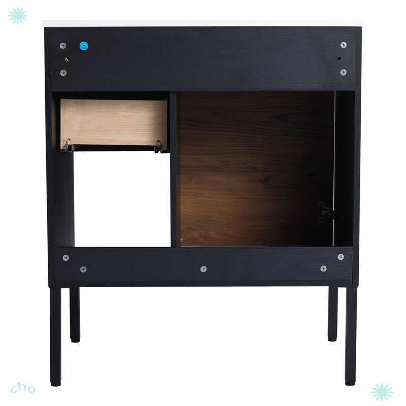 Meuble-lavabo autoportant de 30 po avec lavabo en gel