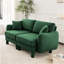 Boucle Fabric 2 - Seater Loveseat Sofa Couch With Distinctive Shell - Shaped Armrests And Cylindrical Legs For Stylish And Comfortable Seating-699430910-699430907