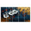 «White and Blue Poppies Venetian Vibrance I», ensemble d'art sur toile coquelicots-1830682127